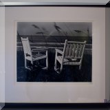 A25. Framed black and white photography. 